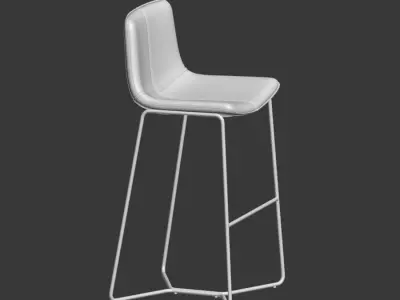 Slope Leather Bar Counter Stools West elm 3D model