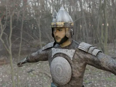 Ottoman Mediaval Warrior Soldier 3D model