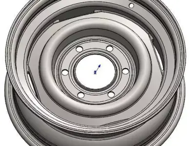 15 INCH 6 LUG STEEL WHEEL Free 3D model