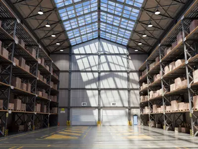 Small Warehouse 3D Model - blend - fbx - obj 3D model