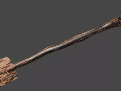 Low Poly Rust Showel 3D model