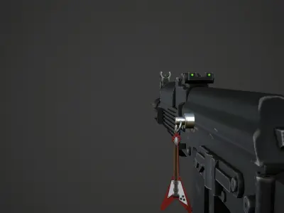 Electric Guitar Weapon Charm - Low Poly Game Ready Low-poly 3D model