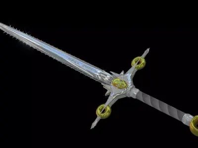 Low poly dark sword Low-poly 3D model