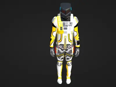 Robot Soldier - Assault Soldier Low-poly 3D model 10