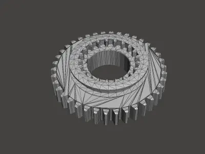 Rusted mechanical gear Free low-poly 3D model