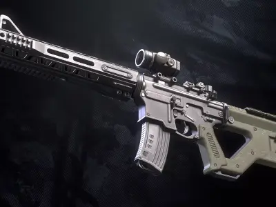 Thorn Assault rifle Low-poly 3D model