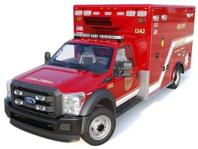 Ambulance EMS Low-poly 3D model