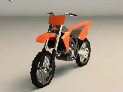 Low Poly Dirt Bike 01 Low-poly 3D model