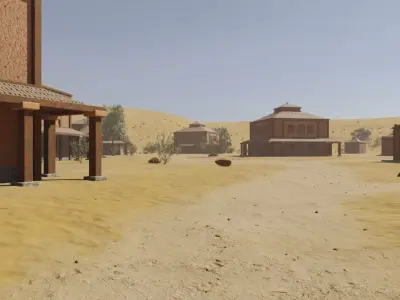 Desert Oasis Village 3D model