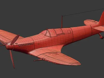 Supermarine Spitfire Low-poly 3D model shop