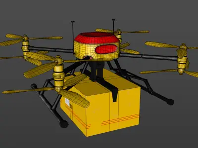 Smart Delivery Drone Low-poly 3D model