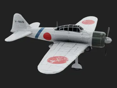 A6M Zero Low-poly 3D model