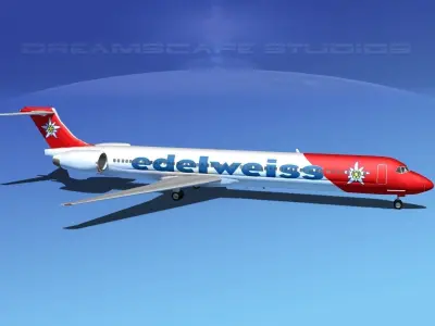 McDonnell Douglas MD80 Edelweiss 3D model