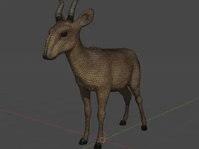 Central Asian wild animal Saiga antelope 3D model