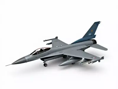 Modern Multi Role Fighter 3D Model Tactical Jet Aircraft Low-poly 3D model