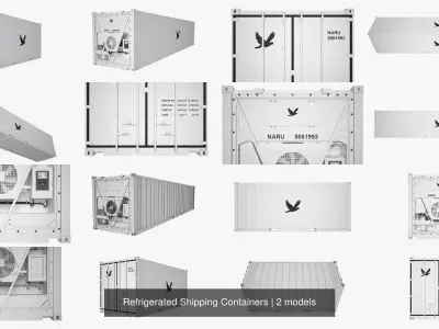 Refrigerated Shipping Containers 3D Model Pack