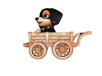 Wooden Cart 3D Printable Model 3D print model order