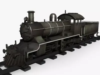 Old Steam Locomotive 01 3D model