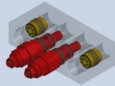 Hydraulic Sequence valves 120lpm 3D model