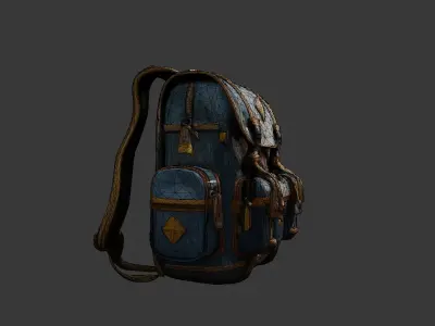 Stylized Backpack BP03 Low-poly 3D model