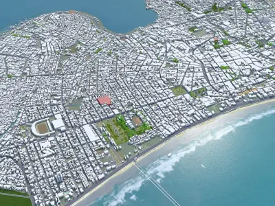 Maceio State of Alagoas Brazil 25km Low-poly 3D model