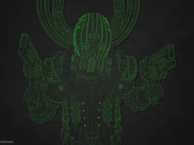 Biochemical marksman Low-poly 3D model