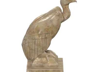 Vulture marble statue Low-poly 3D model
