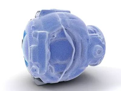 Futuristic Tech Module model pack with blue illumination Low-poly 3D model