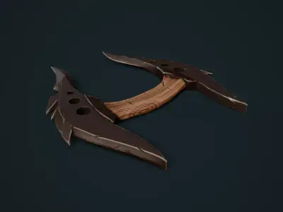 Twinblade - Fantasy knife  Low-poly 3D model
