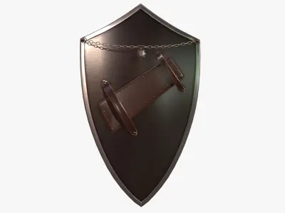 Knight Shield and Sword Low-poly 3D model