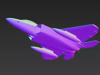 F-35 Lightning II Jet Fighter 3D Model High Poly PBR Textured Low-poly 3D model