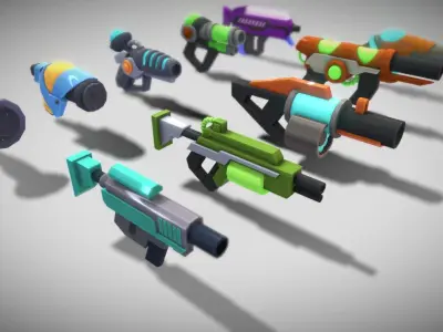 VIASS Colections Gun Low-poly 3D model