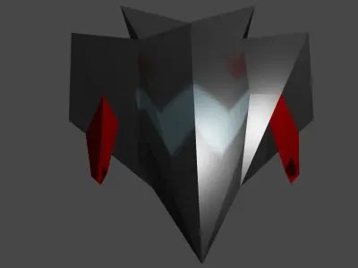 Retro style spaceship Low-poly 3D model