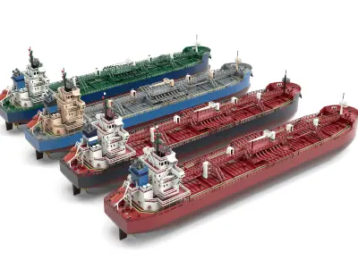  Panamax tanker Low-poly 3D model
