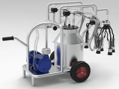 Double Milking Machine 3D model