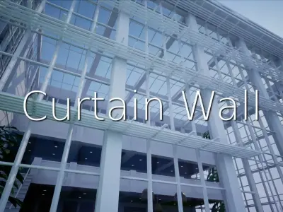 Curtain Wall SHC Quick Office LM Low-poly 3D model