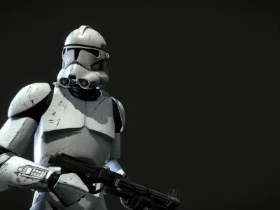 Clone Trooper Phase 2 Standard trooper Low-poly 3D model