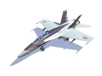 FA-18 Hornet Jet Fighter Aircraft Low-poly 3D model