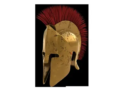 3D Greek Spartan Helmet Free 3D model