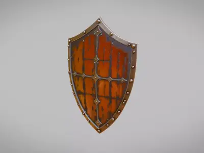Medieval Shield for Games Low-poly 3D model