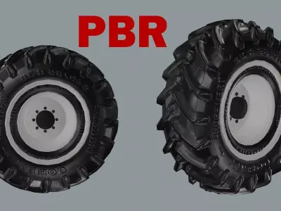 Truck Wheel 02 Low-poly 3D Model Low-poly 3D model