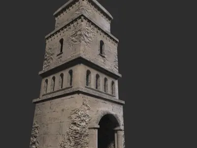 Medieval ruin Low-poly 3D model 5