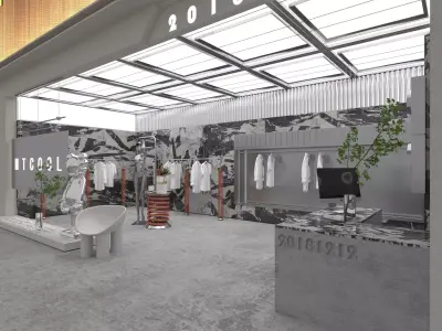 Shoe store interior 3D model purchase