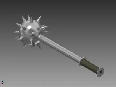 mace metal weapon with spikes Free 3D model
