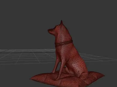 Sitting husky Free 3D model