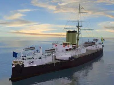 Battleship Riachuelo Low-poly 3D model