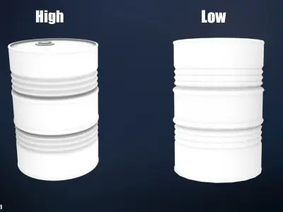 Oil Drum Low-poly 3D model purchase