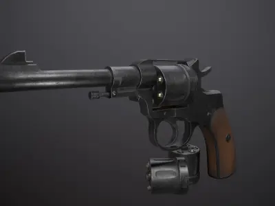 Nagant M1895 Revolver Low-poly 3D model purchase