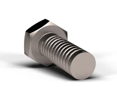 Hex Bolt Low-poly 3D model from CGTrader