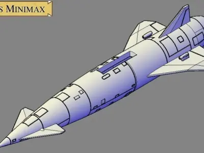 Avro Blue Steel Vulcan variant with folded fin 3D print model
